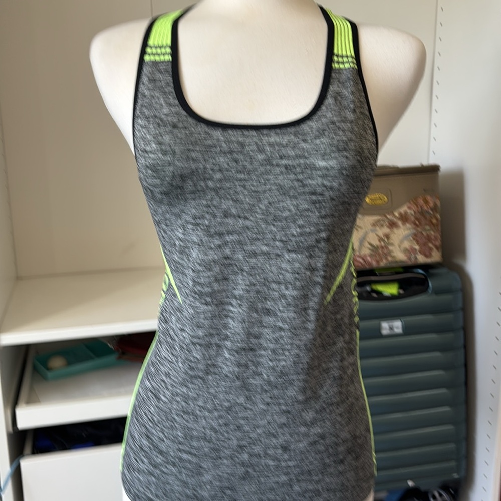 Gray and Black Fitted Tank Top